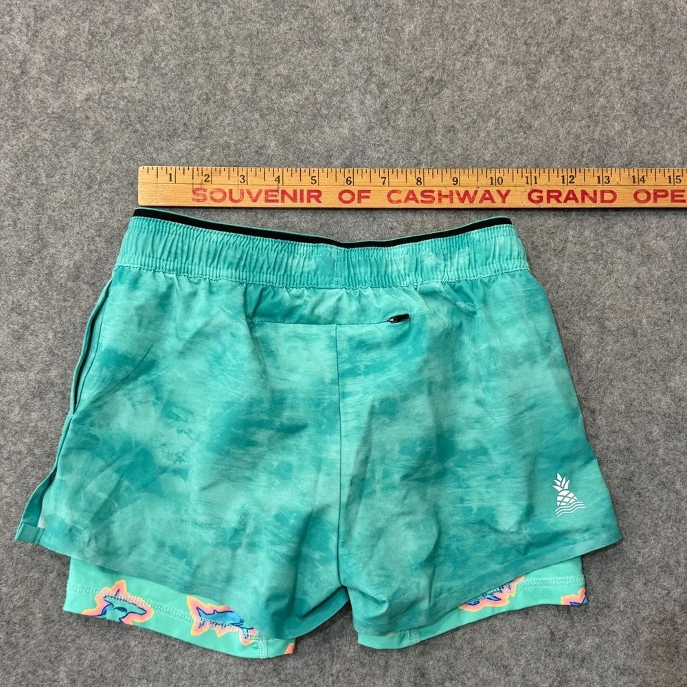 Chubbies Boys Green Tie Dye Apex Swimmers Lined Shorts Youth Size XS 6/7